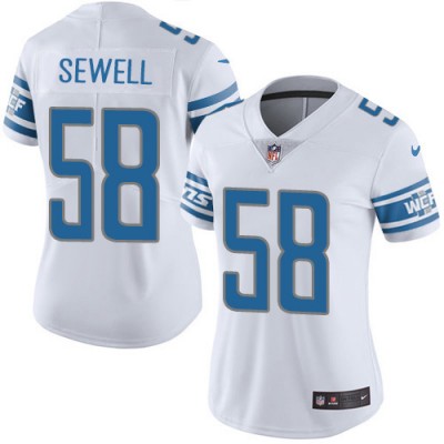 Detroit Lions #58 Penei Sewell White Women's Stitched NFL Vapor Untouchable Limited Jersey